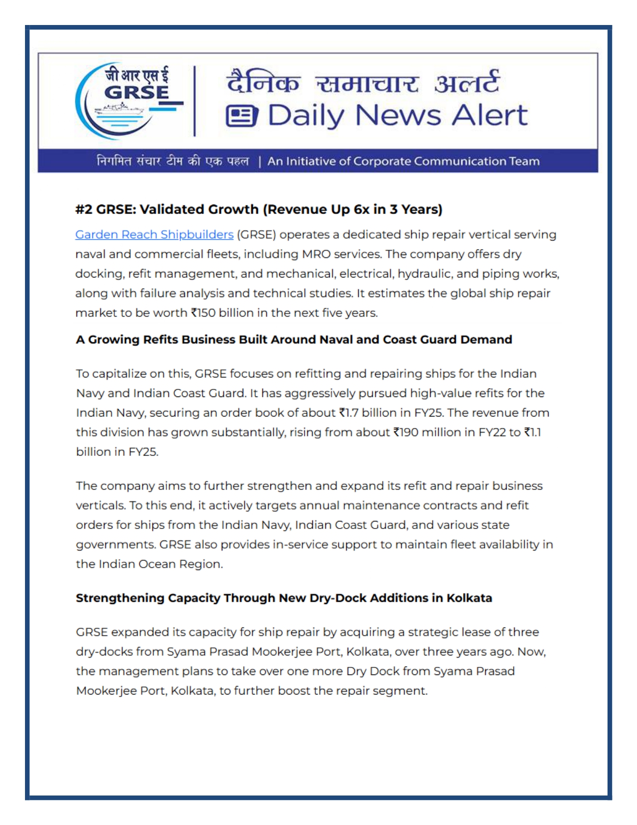   Press Coverage: 11 DEC 25: FINANCIAL EXPRESS 